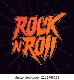Rock lettering, poster or t-shirt design, vector
