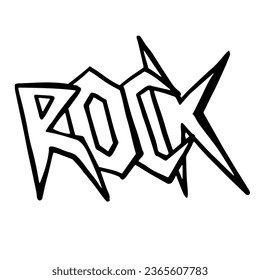 Rock lettering. Stylish type font vector doodle letters. Rock music vintage style font for print and poster design. hand drawn outline text