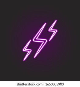rock, lightning neon style icon. Simple thin line, outline vector of rock and roll icons for ui and ux, website or mobile application