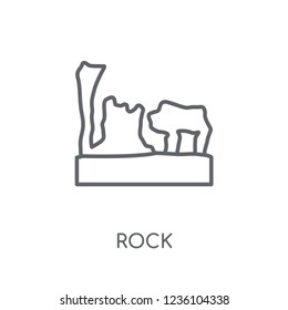 Rock linear icon. Modern outline Rock logo concept on white background from Desert collection. Suitable for use on web apps, mobile apps and print media.