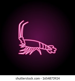 Rock lobster neon icon. Simple thin line, outline vector of fish icons for ui and ux, website or mobile application