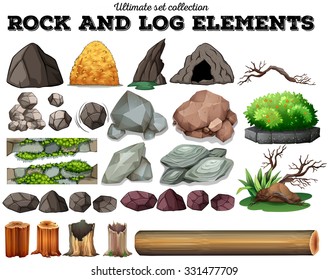 Rock   log elements illustration