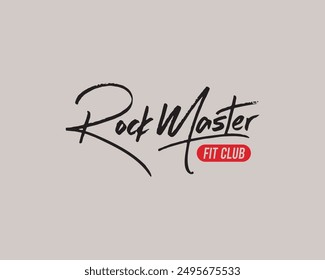 rock master simple vintage fashion vector image 