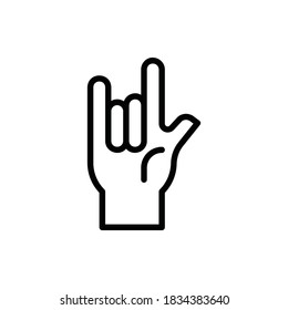 Rock, Metal, Finger Icon Logo Illustration Vector Isolated. Hand Sign and Gesture Icon-Set. Suitable for Web Design, Logo, App, and UI. Editable Stroke and Pixel Perfect. EPS 10.