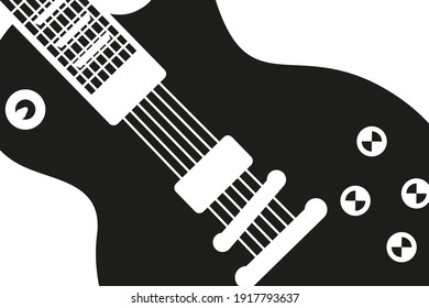 Rock and metal guitar monochrome music vector background.