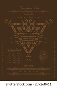 Rock or metal music concert  poster template. Vector illustration. 
