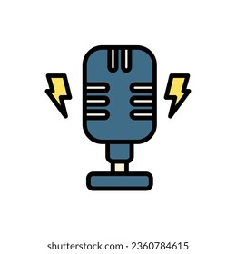 Rock Microphone Icon Vector Illustration