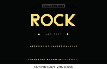 Rock Modern Bold Font. Sans Serif Font. Regular Italic Uppercase Lowercase Typography urban style alphabet fonts for fashion, sport, technology, digital, movie, logo design, vector illustration