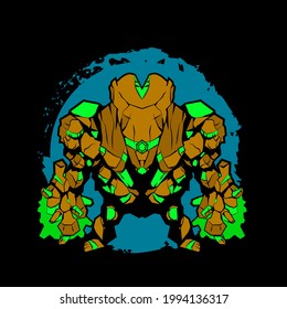 rock monster vector illustration for sign, symbol, logo, icon, background