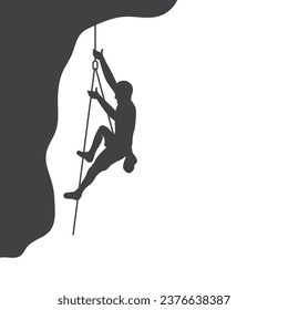 Rock mountain climbing logo template vector illustration