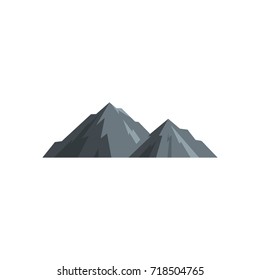 Rock mountain icon. Flat illustration of mountain vector icon for web isolated on white background