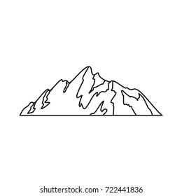 Rock mountain icon. Outline illustration of mountain vector icon for web isolated on white background