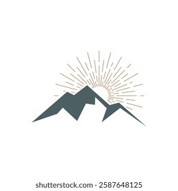 Rock Mountain Icon Vector Logo Template