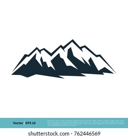 Rock Mountain Icon Vector Logo Template Illustration Design. Vector EPS 10.