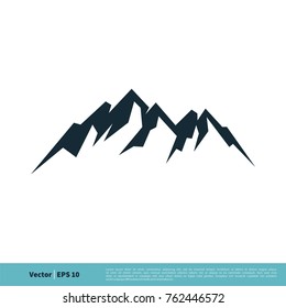 Rock Mountain Icon Vector Logo Template Illustration Design. Vector EPS 10.
