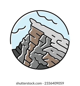 rock mountain landscape color icon vector. rock mountain landscape sign. isolated symbol illustration