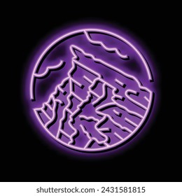 rock mountain landscape neon light sign vector. rock mountain landscape illustration