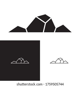 rock mountain line icon vector illustration