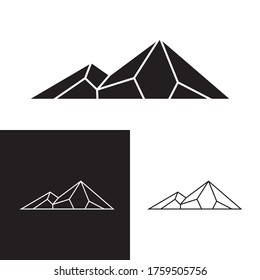 rock mountain line icon vector illustration