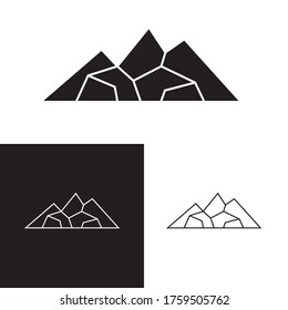rock mountain line icon vector illustration