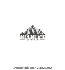 rock mountain logo template in white background