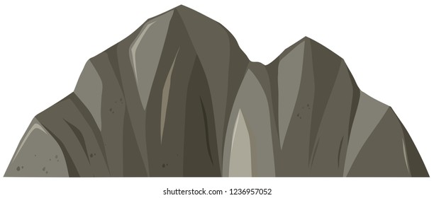 Montaña de rock en ilustración de fondo blanco