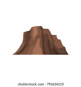 Rock mountain, outdoor design element, nature landscape, mountainous geology vector Illustration