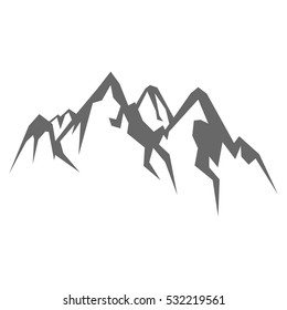 Rock mountain  silhouette vector illustration isolated on white background