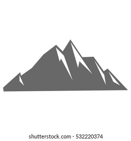 Rock mountain  silhouette vector illustration isolated on white background