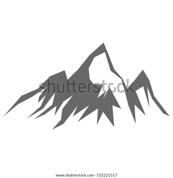 Rock Mountain Silhouette Vector Illustration Isolated Stock Vector ...