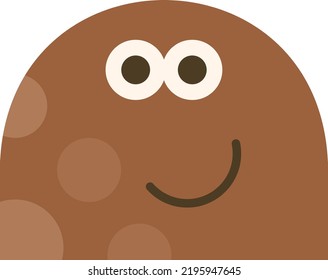 Rock Or Mountain Vector With Happy Face. Pet Animal And Character. Happy Potato. 