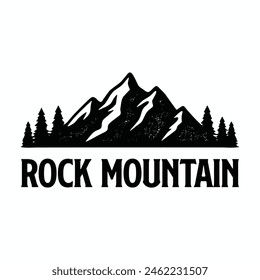 rock mountain vector logo. white background