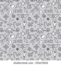 Rock Music Background. Seamless Pattern