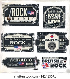 Rock music banner set