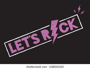 rock music black and white design type let's rock graphic