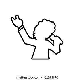 Rock music concept represented by musician icon. Isolated and flat illustration