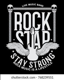 rock music concept vector design for tee print