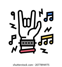 rock music concert color icon vector. rock music concert sign. isolated symbol illustration
