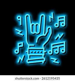 rock music concert neon light sign vector. rock music concert illustration