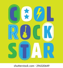 Rock music cool kids typography, t-shirt graphics, vectors