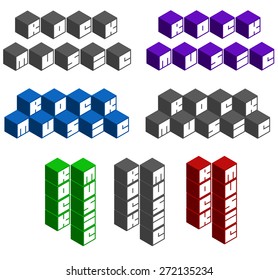 rock music cubic square fonts in different colors