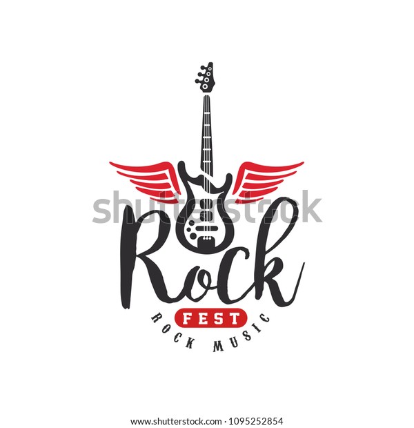 Rock Music Fest Logo Emblem Rock Stock Vector (Royalty Free) 1095252854