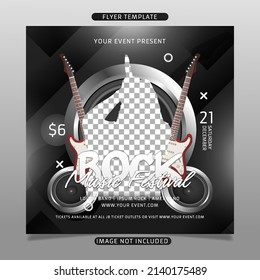 Rock music festival flyer template