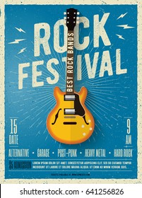 Rock music festival flyer. Vector illustration. - Shutterstock ID 641256826