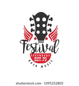 Rock music festival, legendary est. 1979 logo, design element can be used for poster, banner, flyer, print or stamp vector Illustration on a white background