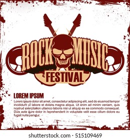 Rock music festival poster, Rock music concert