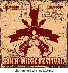 Rock music festival poster, Rock music concert