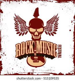 Rock music festival poster, Rock music concert
