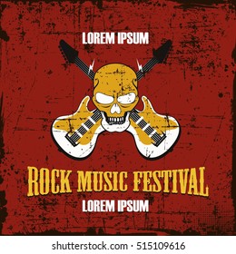Rock music festival poster, Rock music concert