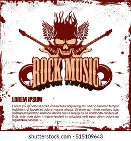Rock music festival poster, Rock music concert